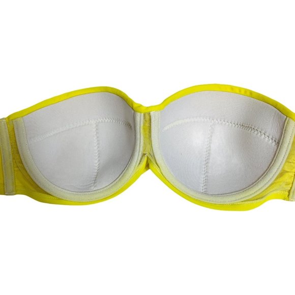 Smart & Sexy Swim Strapless Yellow Bikini Top 36D - Picture 3 of 6